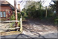 Footpath goes east from Little Cranmore Lane in KT24 6HS