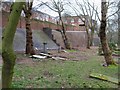 Enormous retaining wall, Key Hill Cemetery in B18 7JS