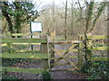 Entrance to nature reserve from Debden Lane in IG10 2RZ