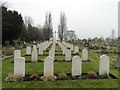 Military graves and War Memorial in Newmarket cemetery in CB8 9JW