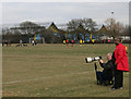 Photographing the football, Hackney East Marsh in E10 5SQ