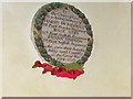 The WW1 memorial above the pulpit in Somerton church in IP29 4BF
