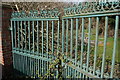 Locked cemetery gates on Queensgate, Beverley in HU17 0LB