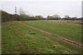 Footpath through field between River Loddon and The Bader Way in RG5 4UE