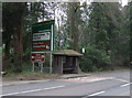 Bus stop and shelter on Old Rufford Road (A614) in NG22 9DD
