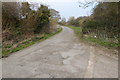 Looking north on track from public footpath junction in PO22 8NP