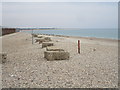 Anti-tank blocks on the beach in PO4 9TB