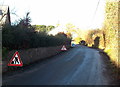 Roadworks ahead, Hindon Lane, Tisbury in SP3 6QA