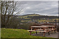 Picnic tables with a view of the Jubilee Tower in BB3 3AW