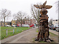 Tree sculpture, Peckham Rye in SE15 3JY