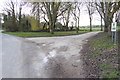 Footpath junction at Rookery Farm in RG26 5LD