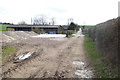 Footpath approaches Field Barn Farm in RG26 5TB
