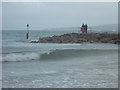 Sandbanks: a breakwater and a breaking wave in BH13 7RA
