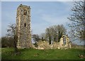 The remains of St Martin's church, Shotesham in NR15 1WP