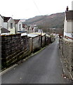 Narrow lane, Llwynypia in CF40 2LL