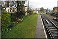 Platform at Dunster and the line to Minehead in TA24 6RL