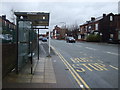 Bus stop and shelter on Chorley Old Road (B6226) in BL1 4RT