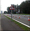 End of dual carriageway sign on the A4810 near Magor in NP26 3WN