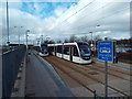 Gyle Centre tram stop, near Edinburgh in EH12 9SE