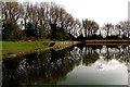 Fishing lake with ducks Spike Island, Widnes in WA8 7RD