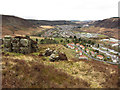 View towards Maerdy from an abandoned quarry in CF43 4TE