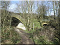 Footpath and beck pass under the Leeds Ring Road in LS17 5LS