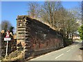 Halmer End: retaining wall of former railway bridge in ST7 8AG