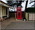 Old-style telephone box at  Cheltenham Racecourse railway station in GL52 3LE