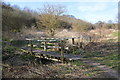 Audley: Leddy's Field: wooden footbridge in ST7 8LA