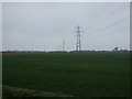 Farmland and power lines in PE12 0XN