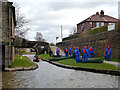 Peak Forest Canal: Canoeists above Marple Locks in SK6 7DS