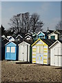 Beach huts at West Mersea in CO5 8QT