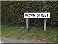 Brown Street sign in IP14 4JT