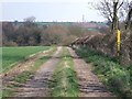 Footpath junction heading for Worthington in LE65 1RS