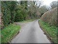 Narrow lane to Ibworth in Basingstoke and Deane District (B)