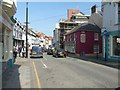 Looking north-northeast along the High Street in SA43 1BT