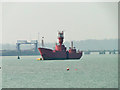 Lightship at anchor in the River Stour in IP9 1PZ