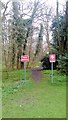 Signs at footpath in The Swell in MK44 1LZ