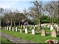 The lower graveyard at Holy Trinity church in HP10 8NX