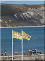 Swanage: two Dorset flags fly in BH19 1LR