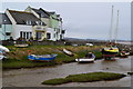 Houses and boats beside Haverigg Pool in LA18 4HN
