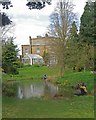 Cleaning the lake, Myddelton House and Gardens in EN2 9HL