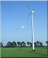 Crop field and wind turbine in PE7 2HG