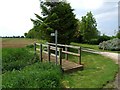 Footpath and footbridge by Falls Farm in PE23 5BU