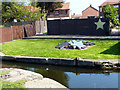 Art installation on the banks of the Leeds to Liverpool canal in L21 9NL