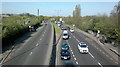 View west along the A12 from the footbridge at Little Heath in IG2 7TD