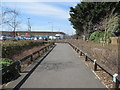 Path approaching Tesco Extra in BN12 6PA