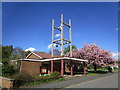 The Church of the Resurreection and cherry blossom in DN15 8DJ