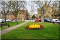Bright flowerbed in Barton Square, Ely in CB6 3DR