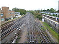 Looking down the tracks towards Upminster Depot in RM14 2TT